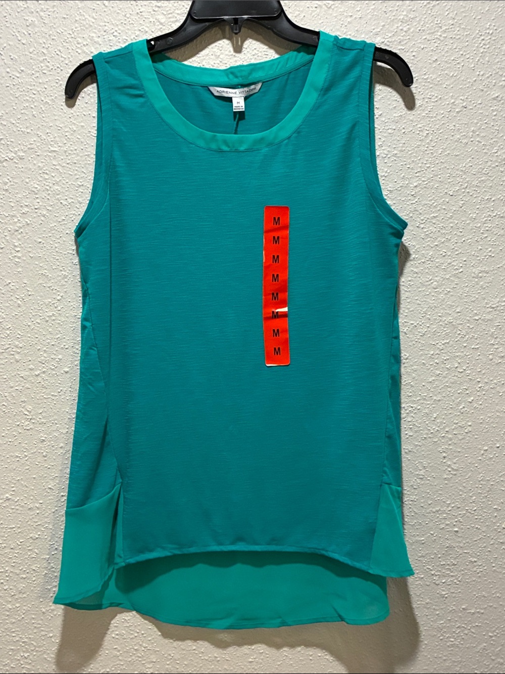 Adrienne Vittadini Teal Layered Sleeveless Tank